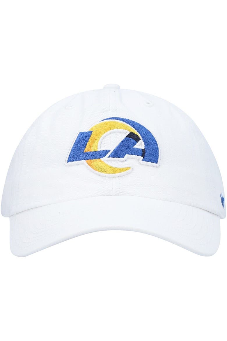 Men's '47 White Los Angeles Rams Logo Clean Up Adjustable Hat, Alternate, color, White