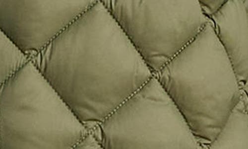 Ralph Lauren Lauren  Contrast Lining Quilted Puffer Jacket In Sage Green