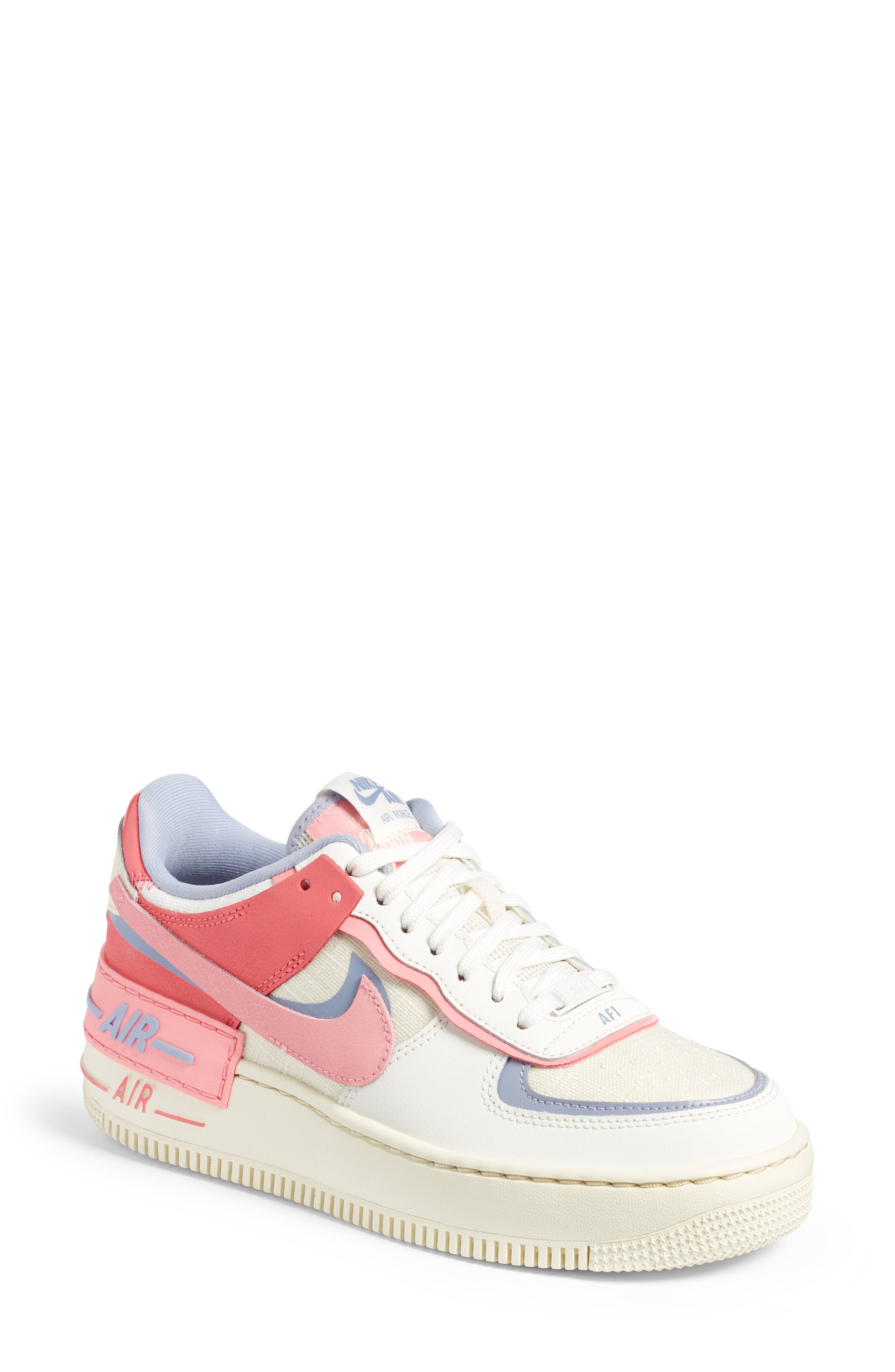 Air Force 1 Shadow Sneaker, Main, color, SAIL/ CORAL/ INDIGO HAZE