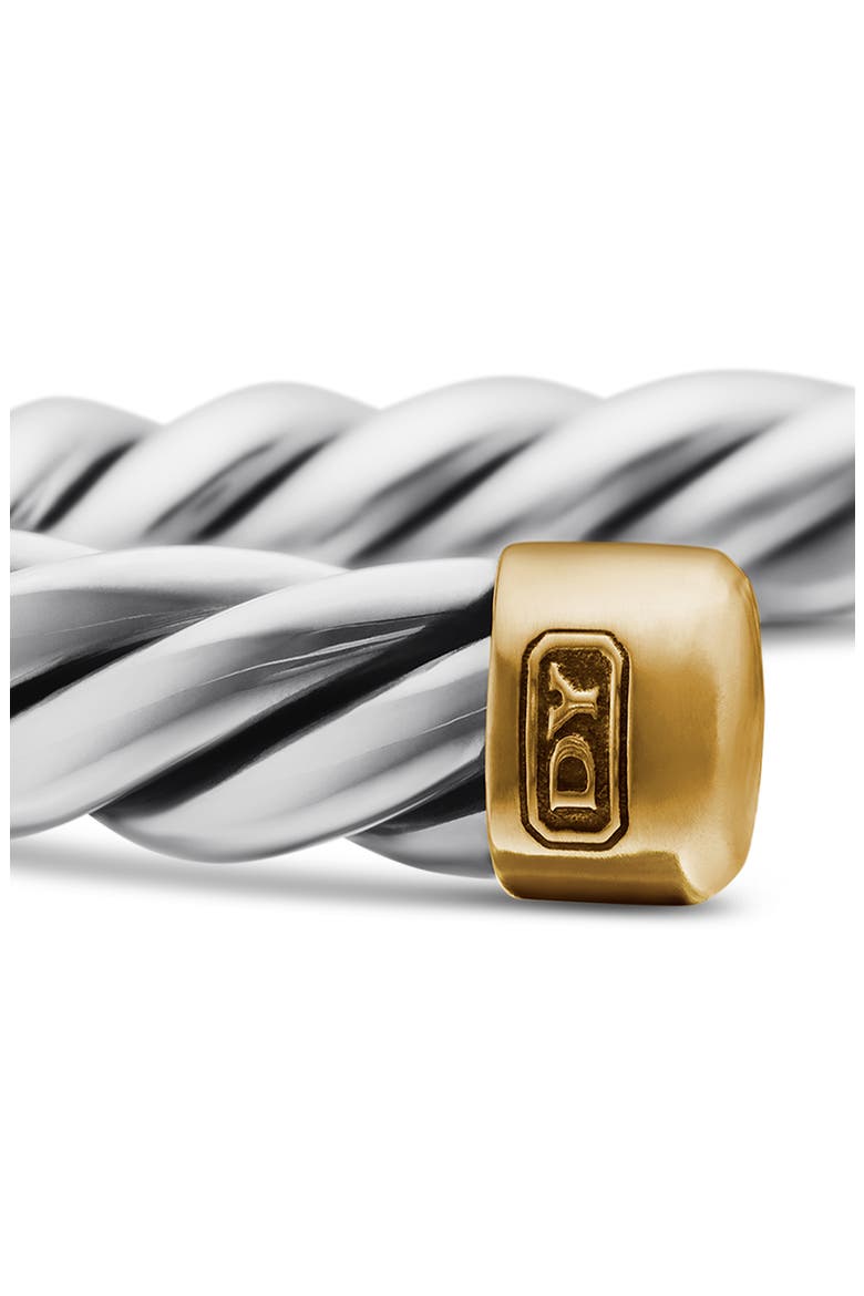 Cable Cuff Bracelet with 18K Gold & Semiprecious Stone, Alternate, color, SILVER/ GOLD