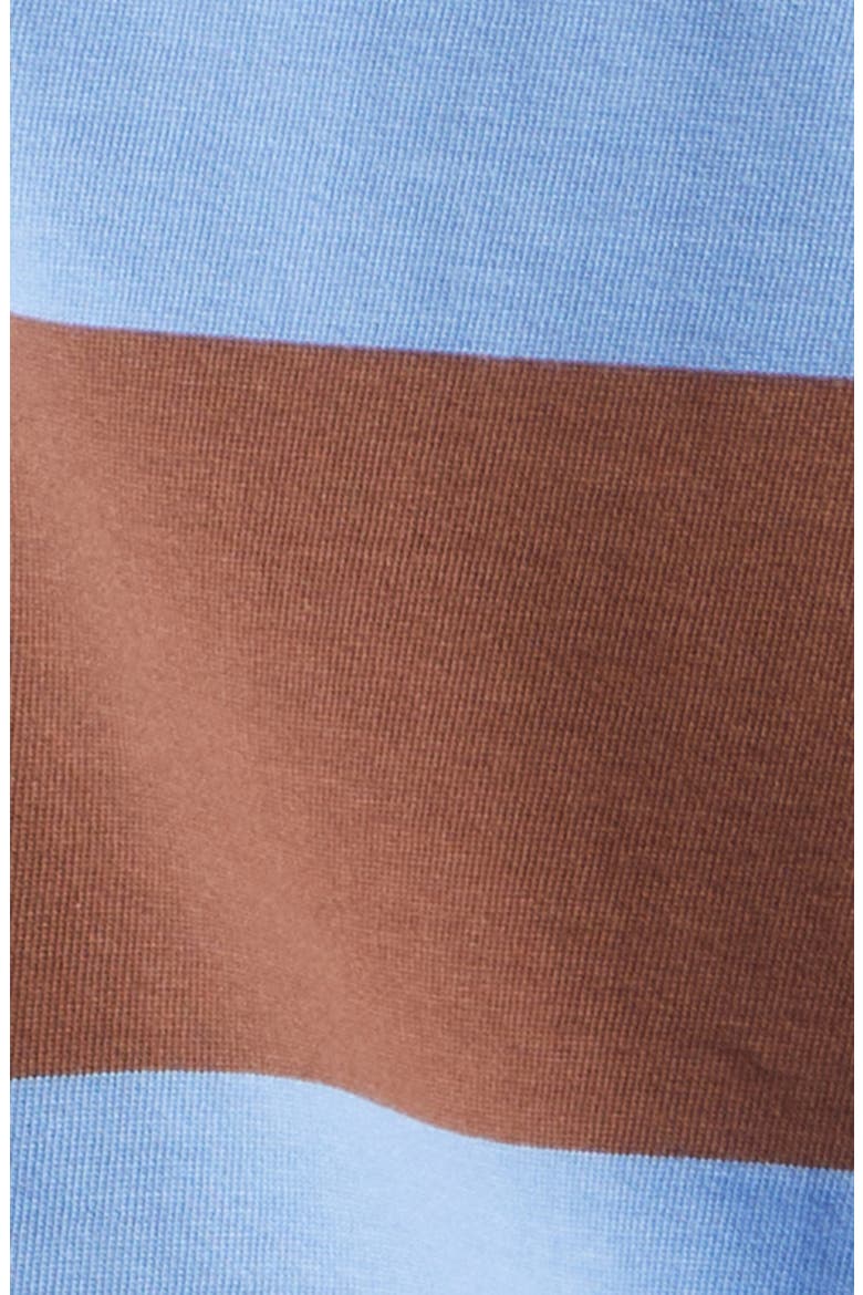 Long Sleeve Stripe Rugby Polo, Alternate, color, STRIPE AZURE/ BROWN