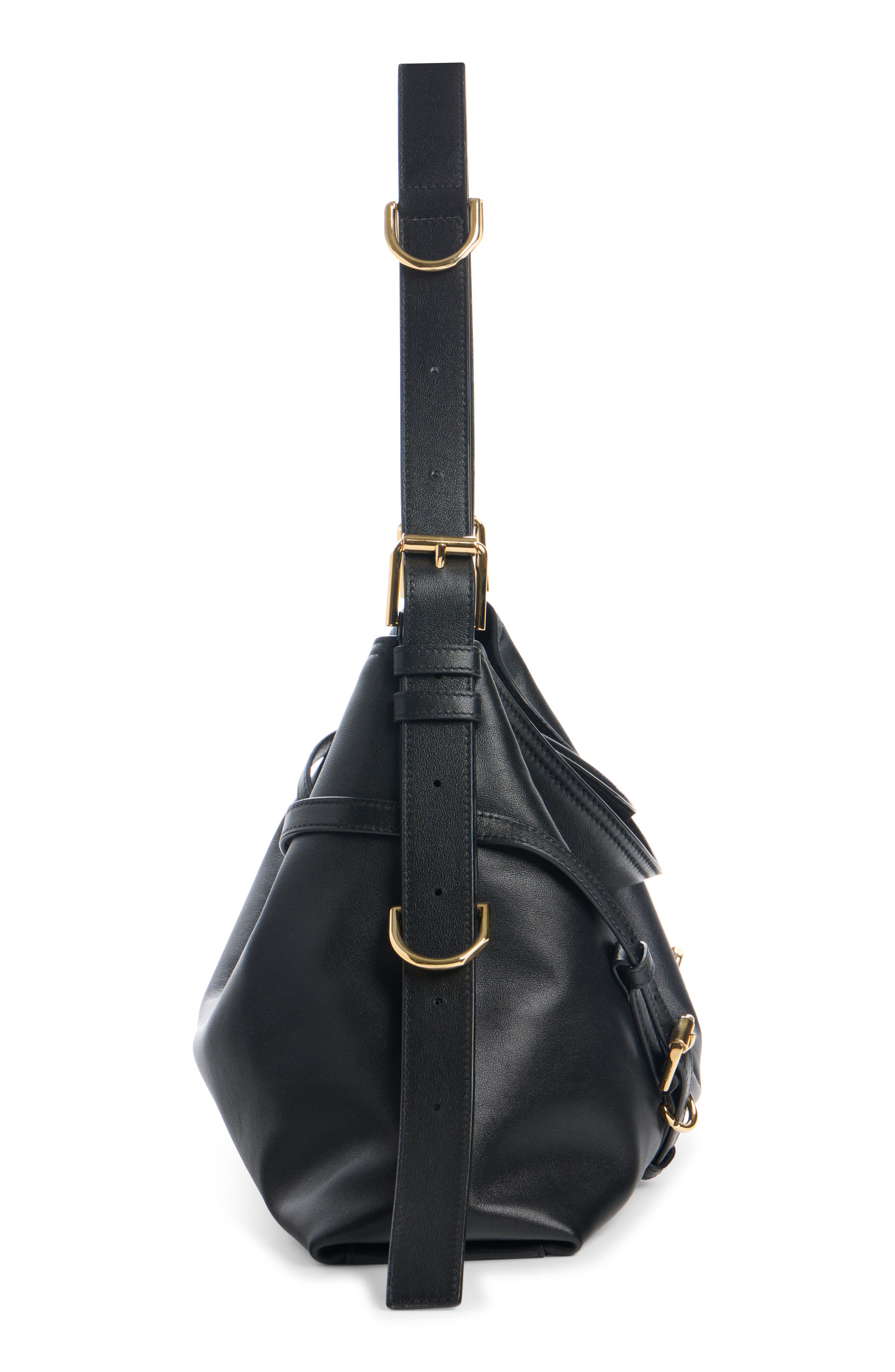 Givenchy Medium Voyou Leather Shoulder Bag, Alternate, color, Black