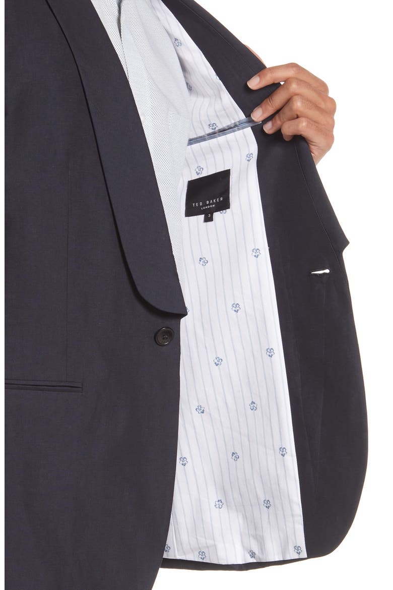 Waitby Navy Linen & Cotton Dinner Jacket, Alternate, color, NAVY