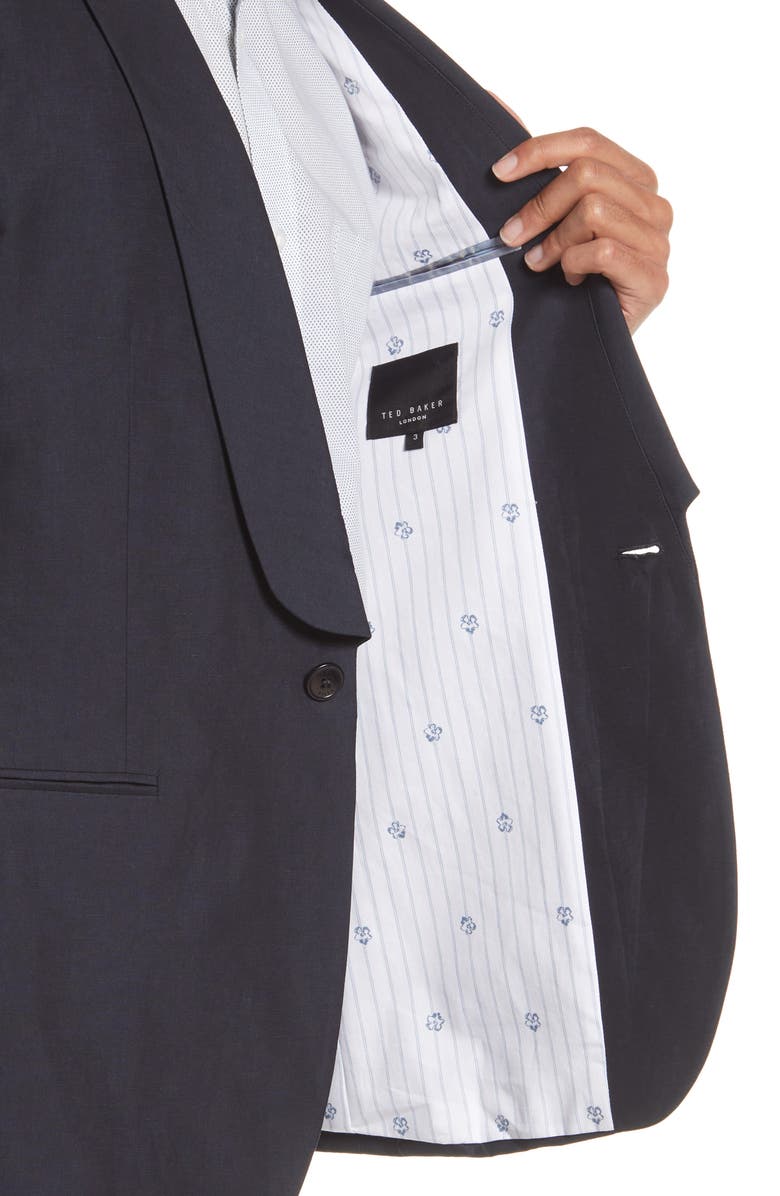 Ted Baker London Waitby Navy Linen & Cotton Dinner Jacket, Alternate, color,
