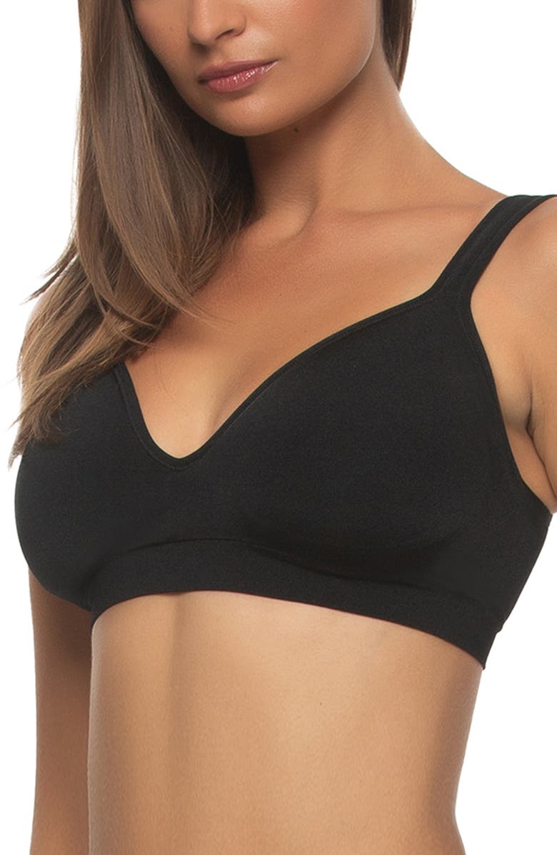 Felina Adaptive Cup Wire Free T-Shirt Bra, Alternate, color, Black