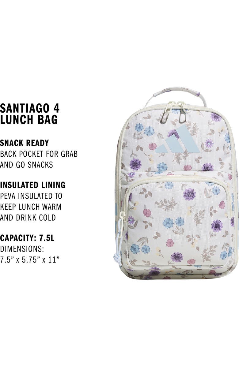 adidas Kids' Santiago Lunch Bag, Alternate, color, In Bloom Floral Warm Vanilla
