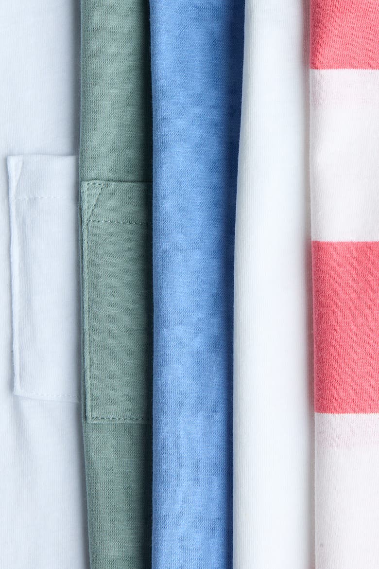 3-pack Cotton T-shirts, Alternate, color, Blue/red striped