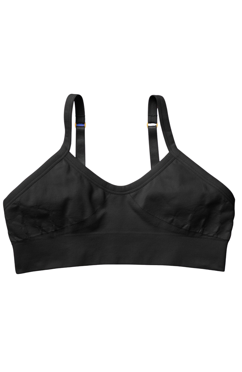 Yellowberry Poppy Seamless Bra, Alternate, color, Black