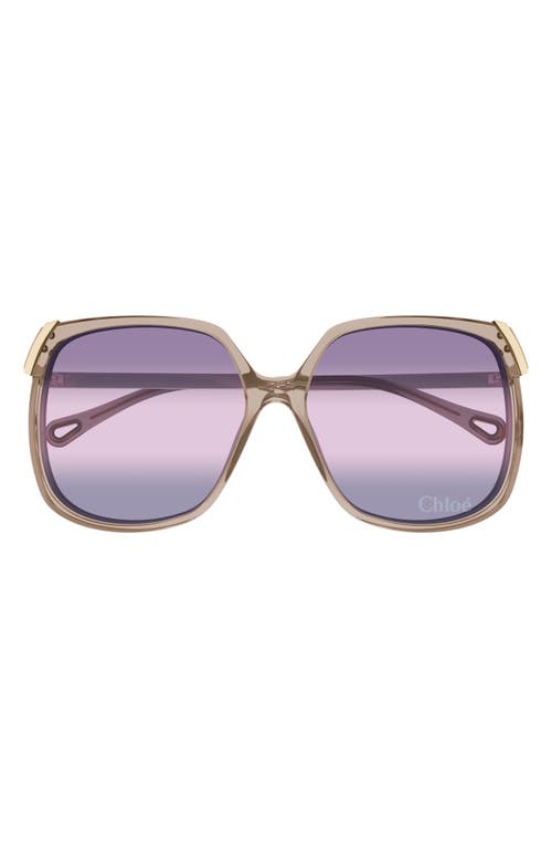CHLOÉ CHLOÉ 60MM GRADIENT SQUARE SUNGLASSES