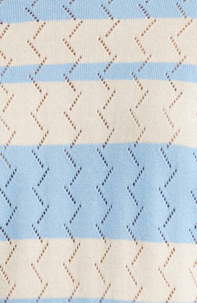 Wit & Wisdom Pointelle Stripe Sweater, Alternate, color, Ecru/ Airy Blue