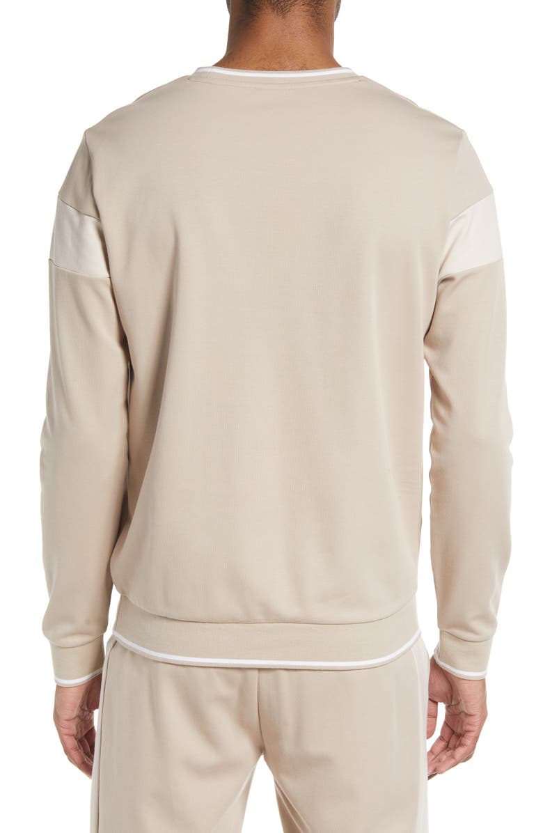 BOSS Tracksuit Crewneck Pajama Sweatshirt, Alternate, color, 