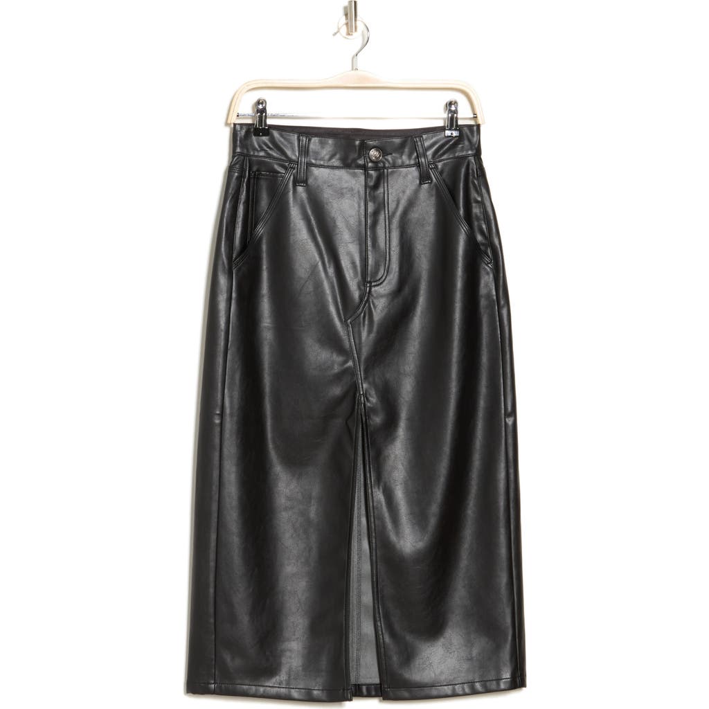Rag & Bone Faux Leather Skirt In Black