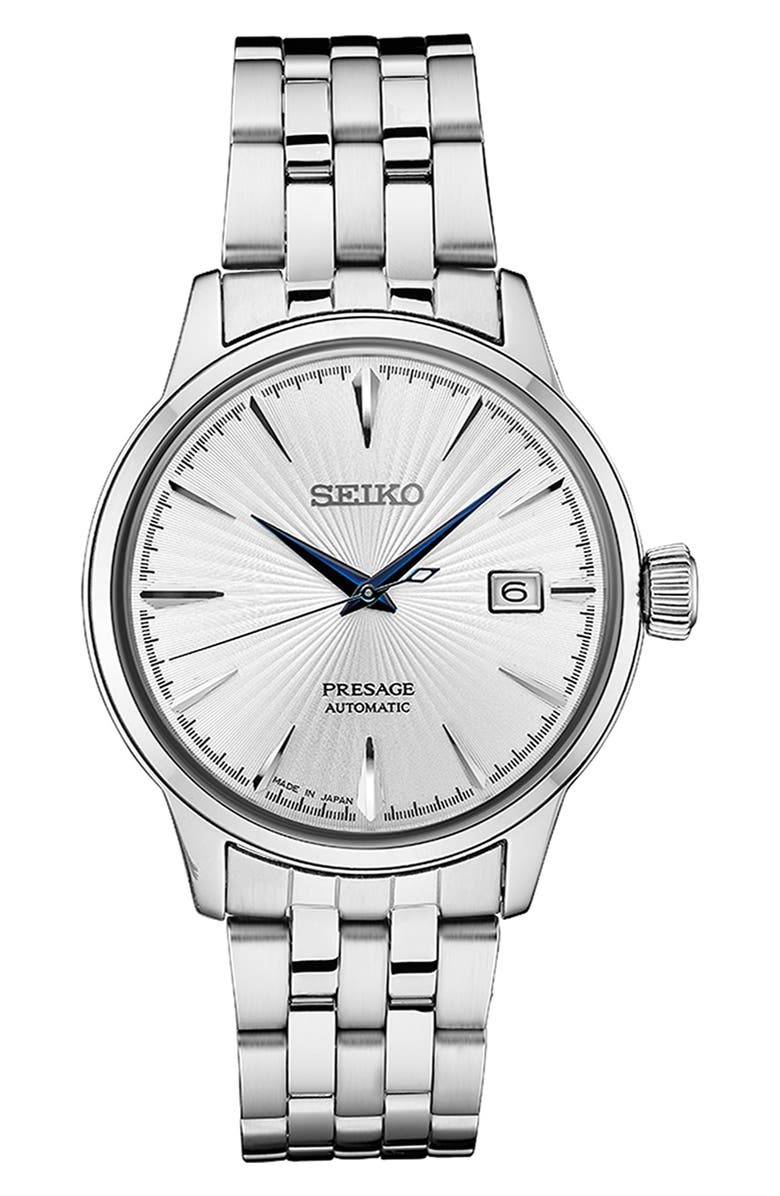 SEIKO WATCHES Presage Automatic Bracelet Watch, 40.5mm, Main, color, Silver