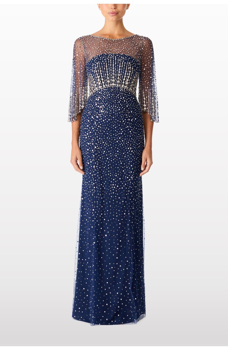 Jenny Packham Kiya Maxi Dress, Alternate, color, Sea Dragon