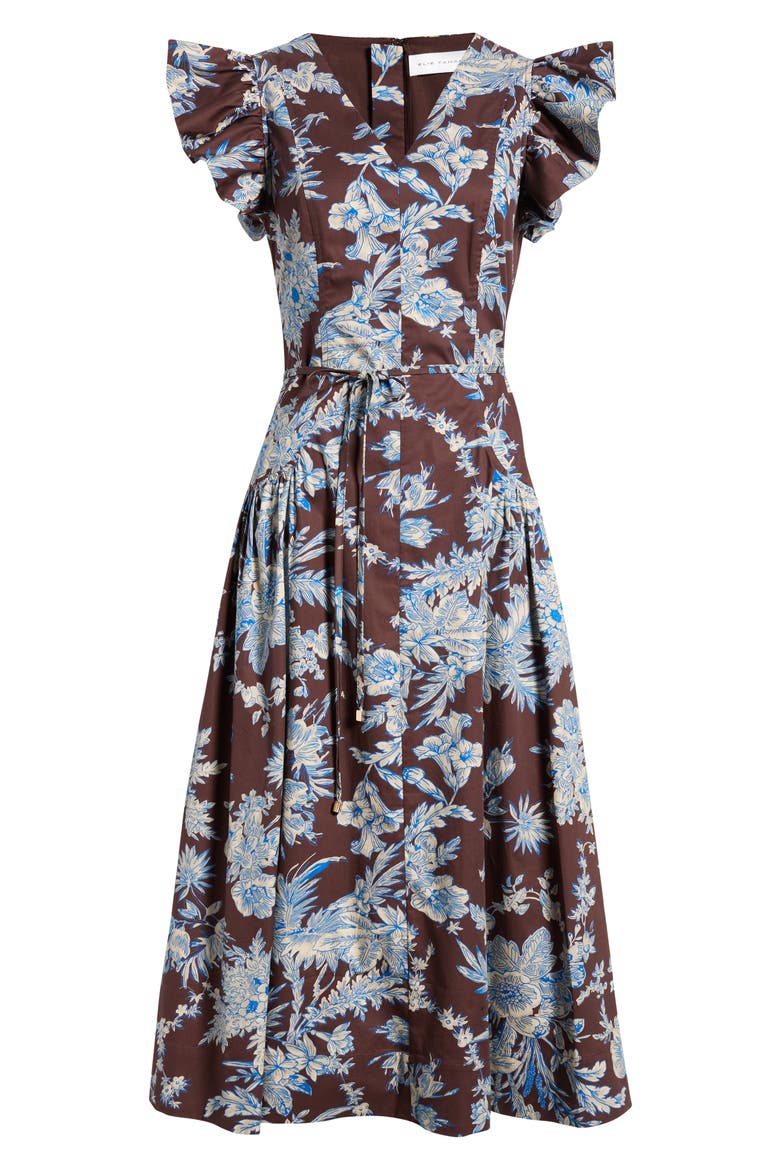 The Eloise Floral Print A-Line Dress, Alternate, color, FLORAL EARTH PRINT