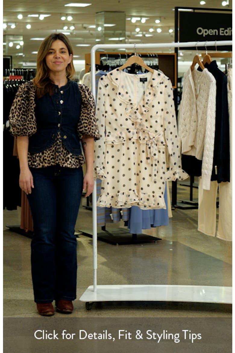 Polka Dot Frill Ruffle Long Sleeve Minidress video