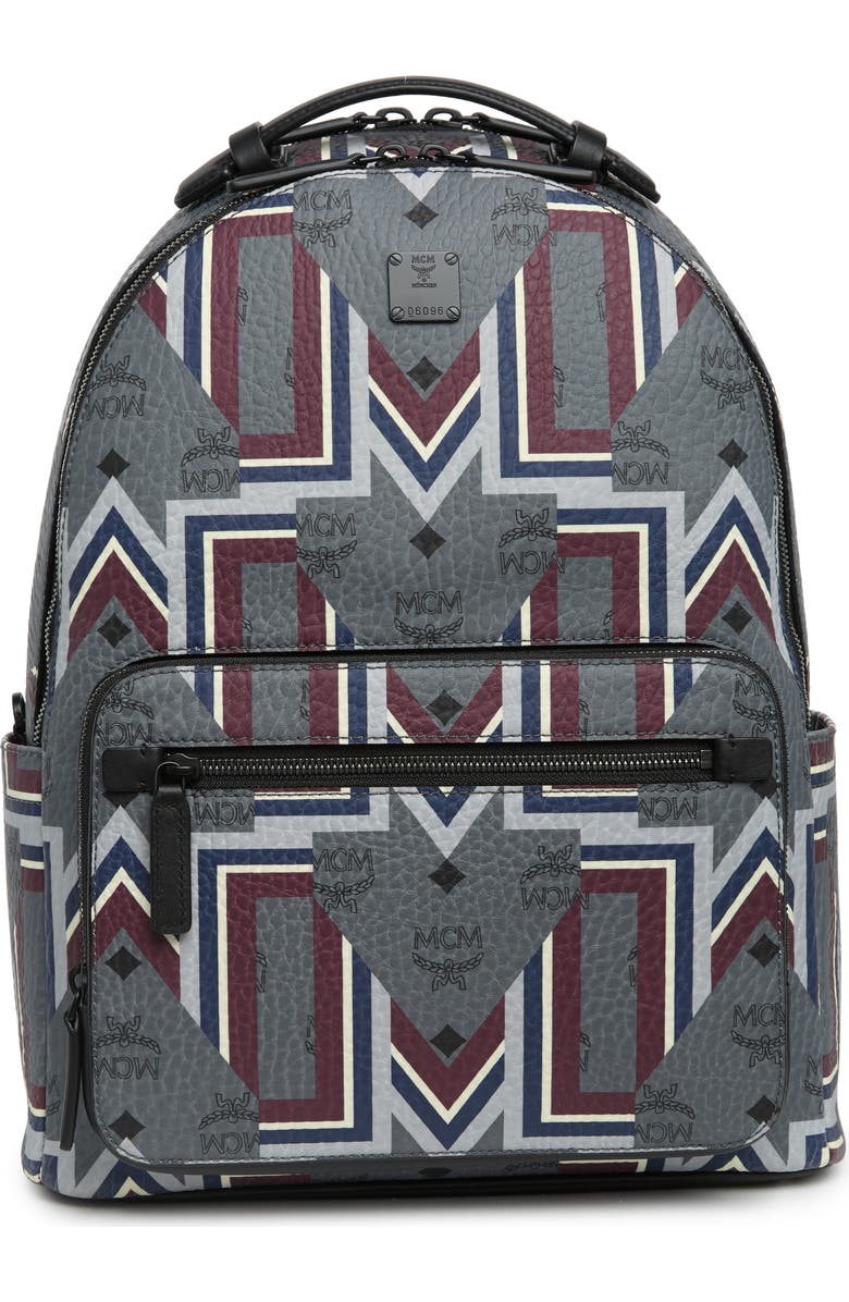 MCM Medium Stark Visetos Leather Backpack, Main, color,