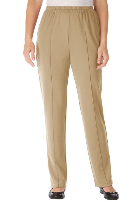 Knit Hassle Free Pull On Elastic Waist Pants (plus)
