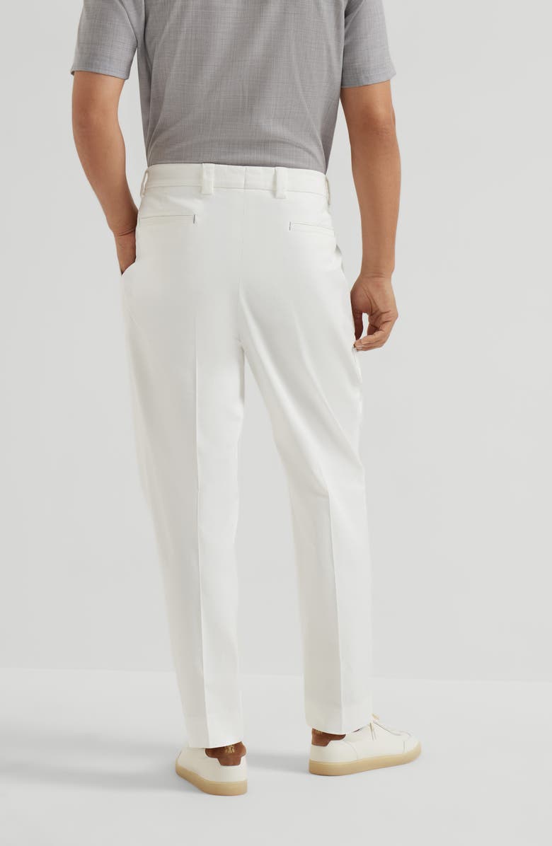 Brunello Cucinelli Comfort gabardine trousers, Alternate, color, Snow