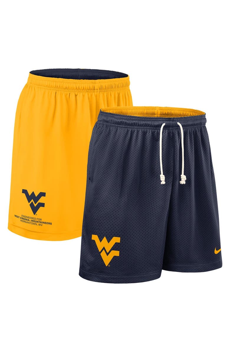 Nike Men's Nike Navy/Gold West Virginia Mountaineers 2025 Sideline Reversible Performance Shorts, Main, color, Navy