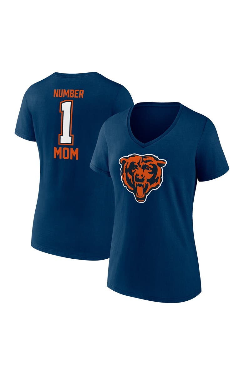 FANATICS Women's Fanatics Branded Navy Chicago Bears Mother's Day V-Neck T-Shirt, Main, color, Navy