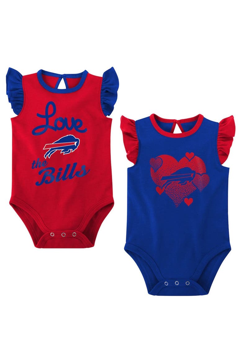 Girls Newborn & Infant Royal/Red Buffalo Bills Spread the Love 2-Pack Bodysuit Set, Main, color, Royal