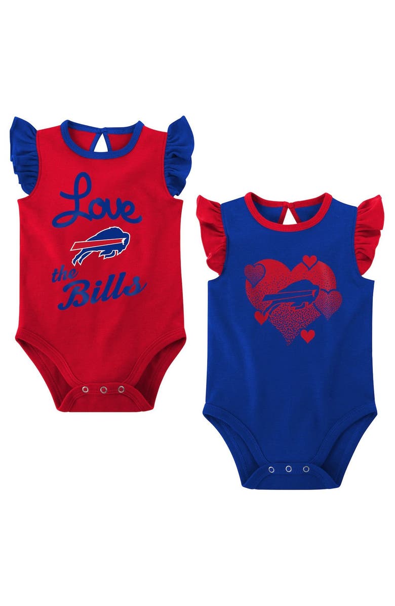 Outerstuff Girls Newborn & Infant Royal/Red Buffalo Bills Spread the Love 2-Pack Bodysuit Set, Main, color, Royal