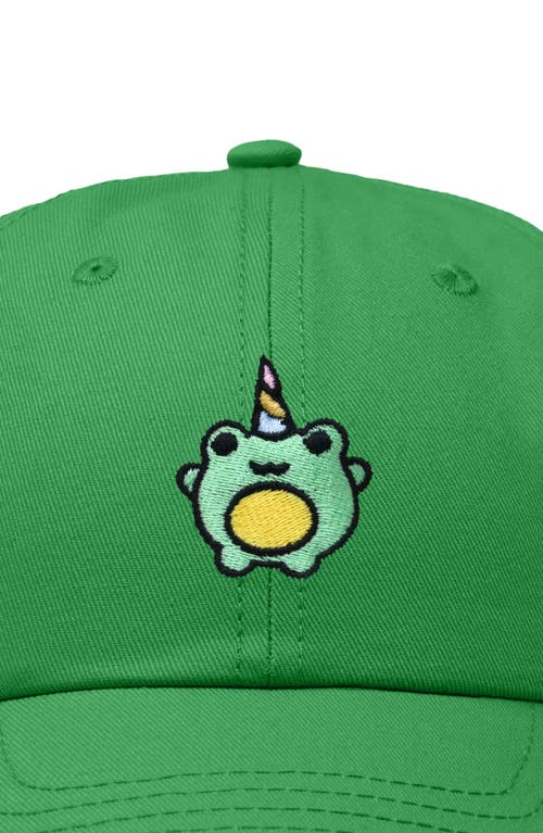 Dalix Froggy Unicorn Embroidered Cap In Kelly Green
