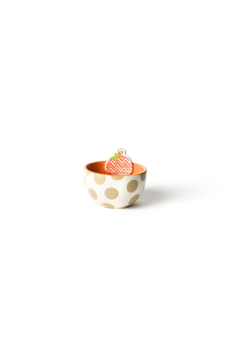 Chevron Pumpkin Embellishment Bowl, Main, color, Beige