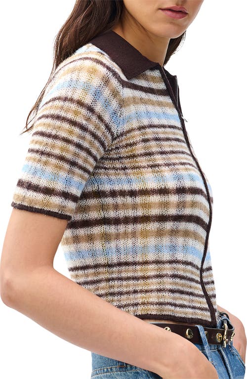 Rag & Bone Leva Short Sleeve Zip Cardigan In Multi