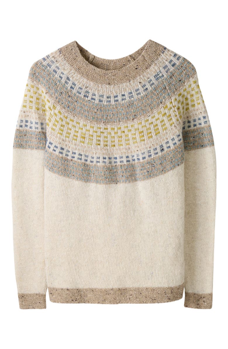 Celtic & Co. Float Stitch Yoke Donegal Sweater, Alternate, color, Ecru