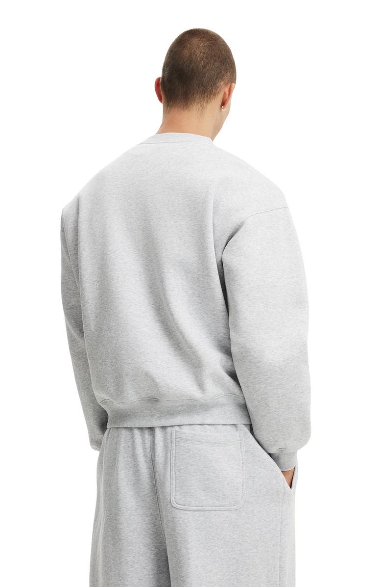 Cotton On Men's Box Fit Crew Sweater, Alternate, color, Grey Marle