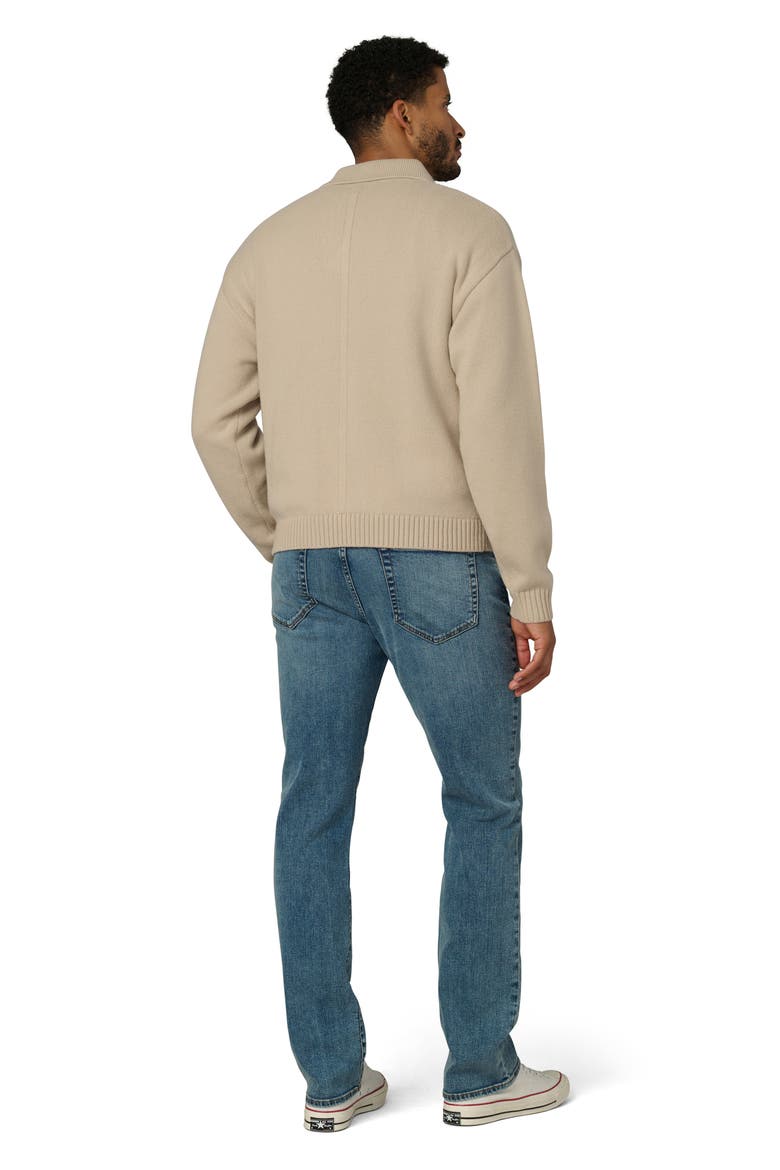 Relaxed Johnny Collar Wool Sweater, Alternate, color, SIMPLY TAUPE