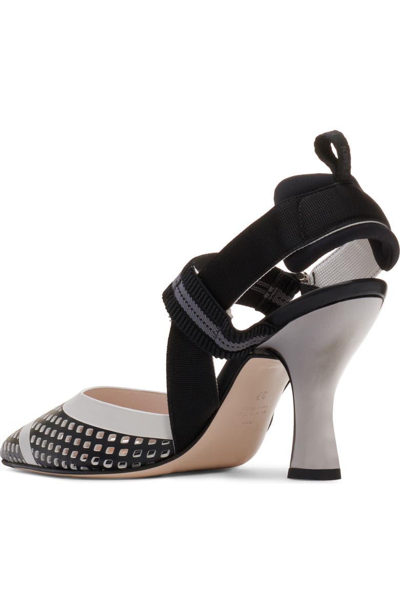 Fendi Colibri Laser Cut Pointed Toe Pump, Alternate, color,