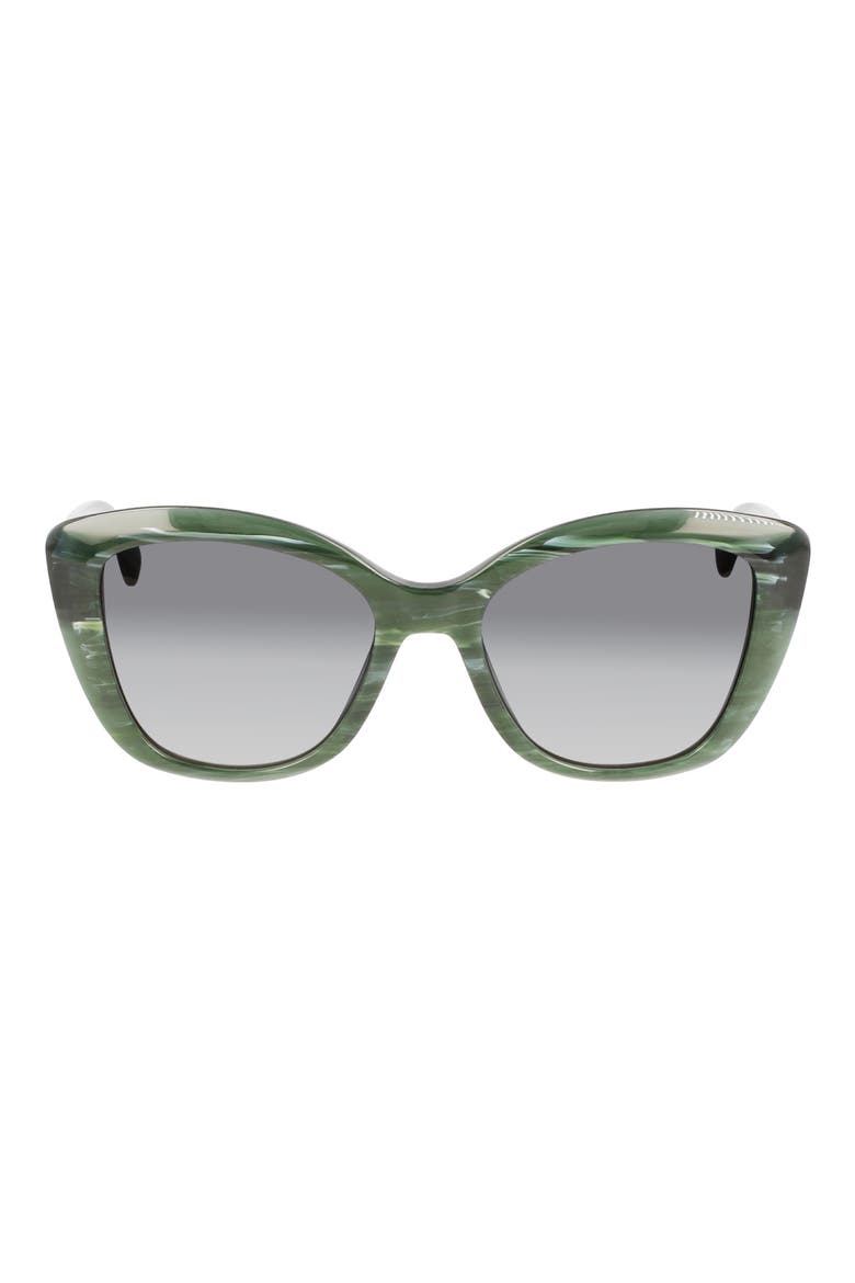 Roseau 54mm Butterfly Sunglasses, Main, color, GREEN MALACHITE