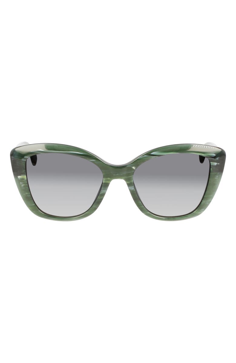 Longchamp Roseau 54mm Butterfly Sunglasses, Main, color, Green Malachite