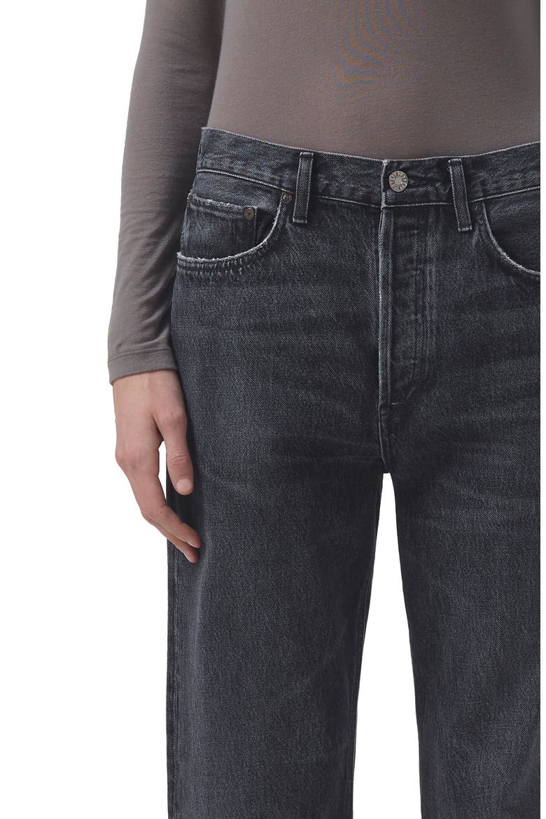 Fran Cuffed Organic Cotton Ankle Straight Leg Jeans, Alternate, color, DITCH