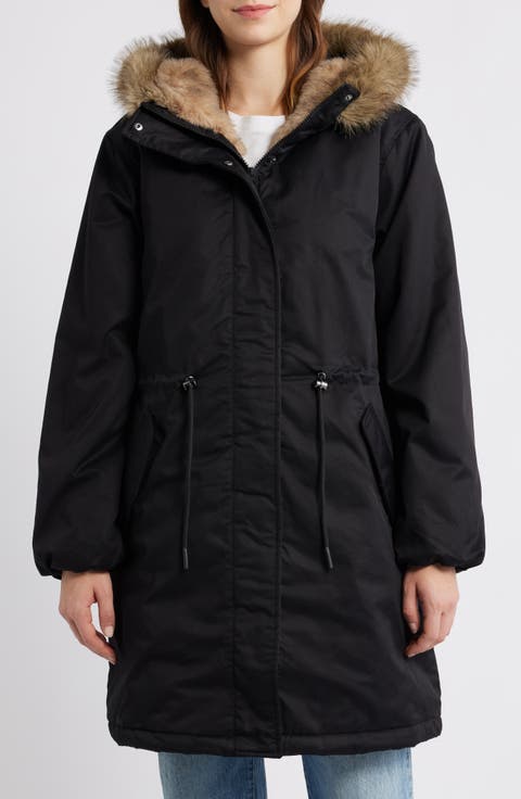 Faux Fur Trim Parka