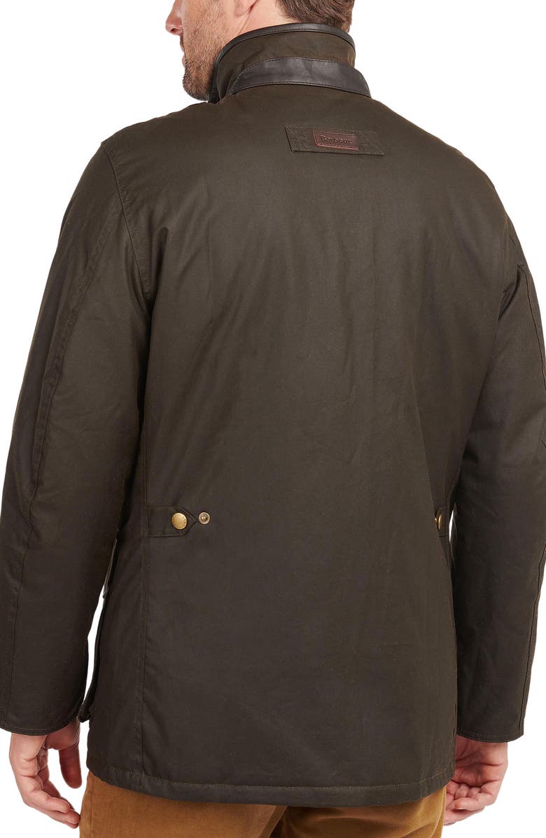 Barbour Hereford Waxed Cotton Jacket, Alternate, color, Olive