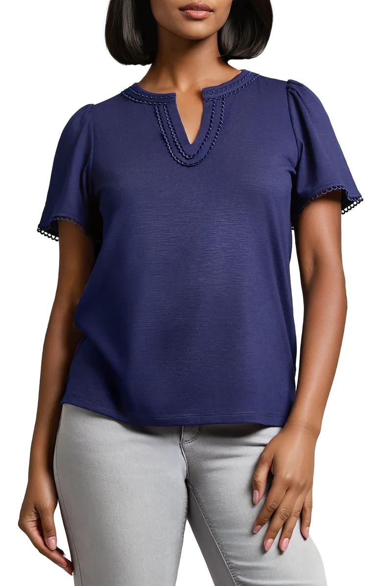 Jones New York Picot Trim T-Shirt, Main, color, 