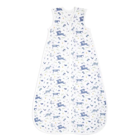 Boutique Baby Sleeping Bag, 100% Organic Cotton Muslin, Wearable Swaddle Blanket for Girls & Boys, Breathable & Lightweight, TOG Rating 1.0