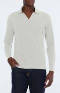Scotch & Soda Relaxed Fit Long Sleeve Cotton Johnny Collar Polo