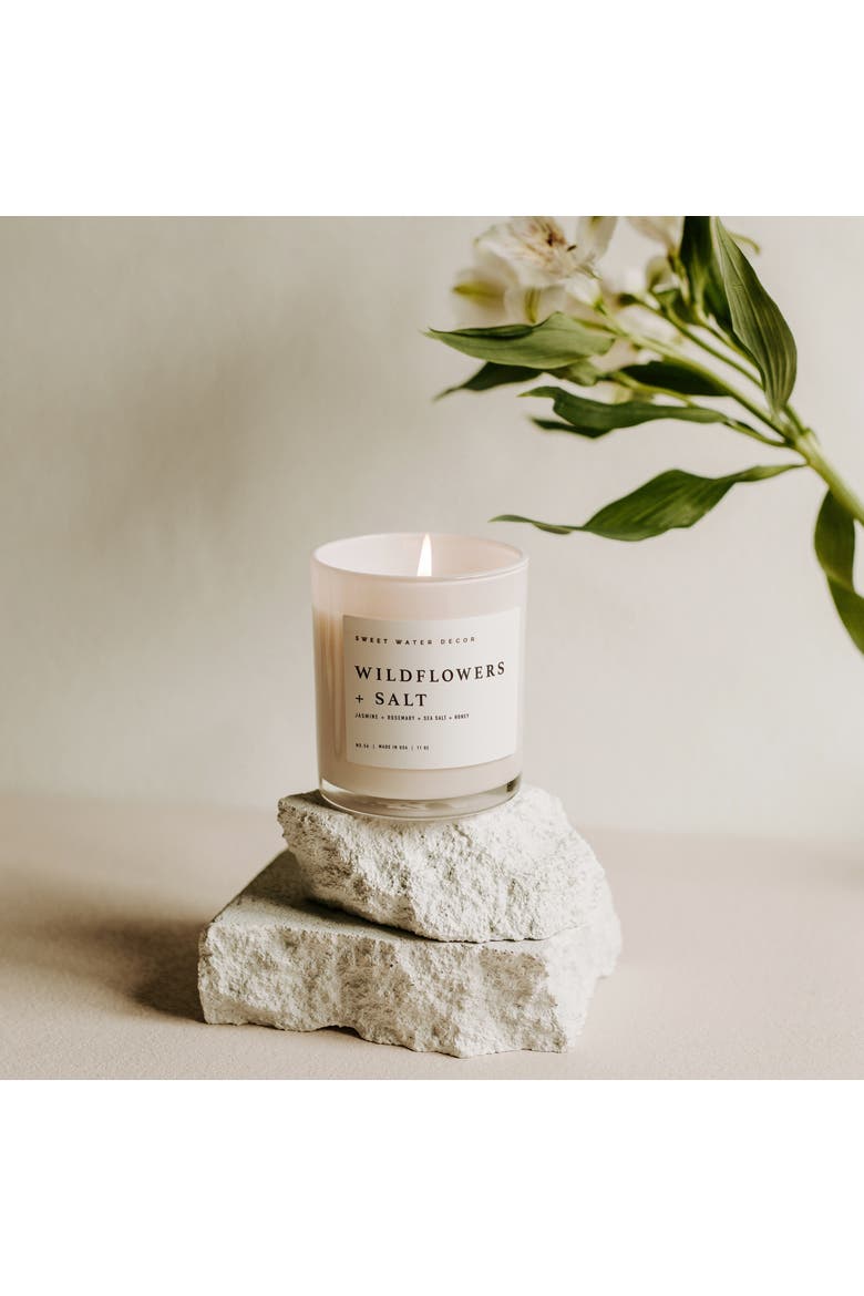 11oz White Jar Candle - Spa Scents, Alternate, color, Wildflowers and Salt
