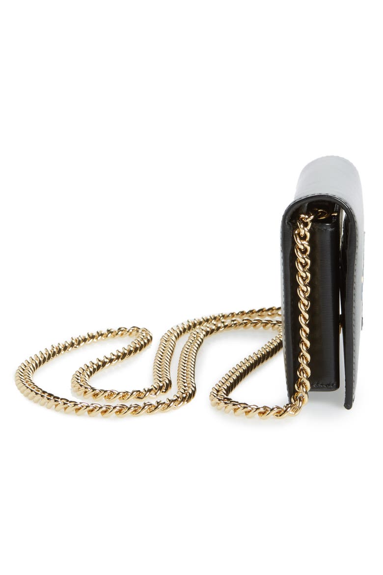 1955 Horsebit Leather Wallet on a Chain, Alternate, color, BLACK