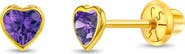 In Season Jewelry 14k Bezel Cubic Zirconia Heart Earrings