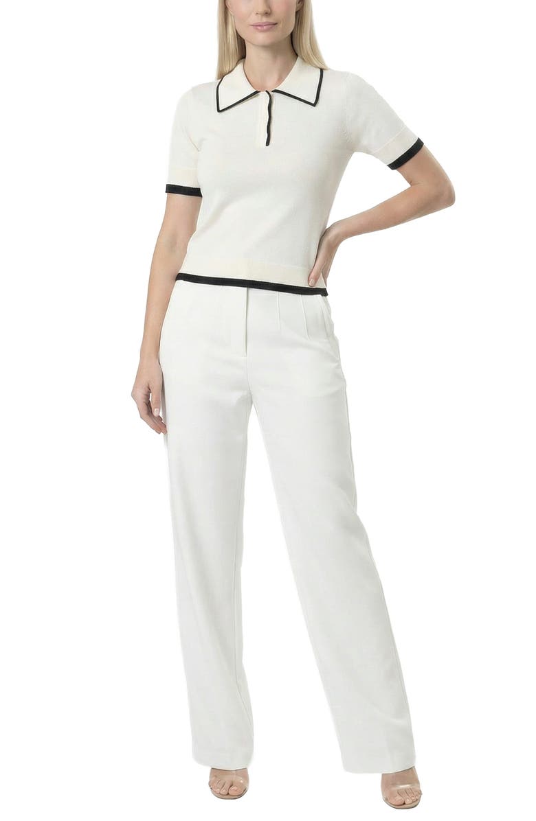 AREA STARS Contrast Trim Polo, Alternate, color, Black Ivory