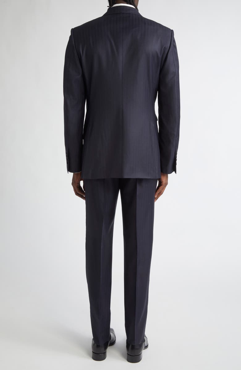 TOM FORD O'Connor Herringbone Stripe Wool & Silk Suit, Alternate, color, Navy