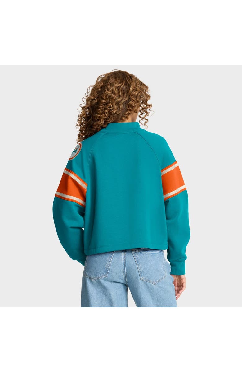 FANATICS Women's Fanatics Aqua Miami Dolphins Oversized Hometown Toss Sweep Mock Neck Pullover, Alternate, color, Aqua