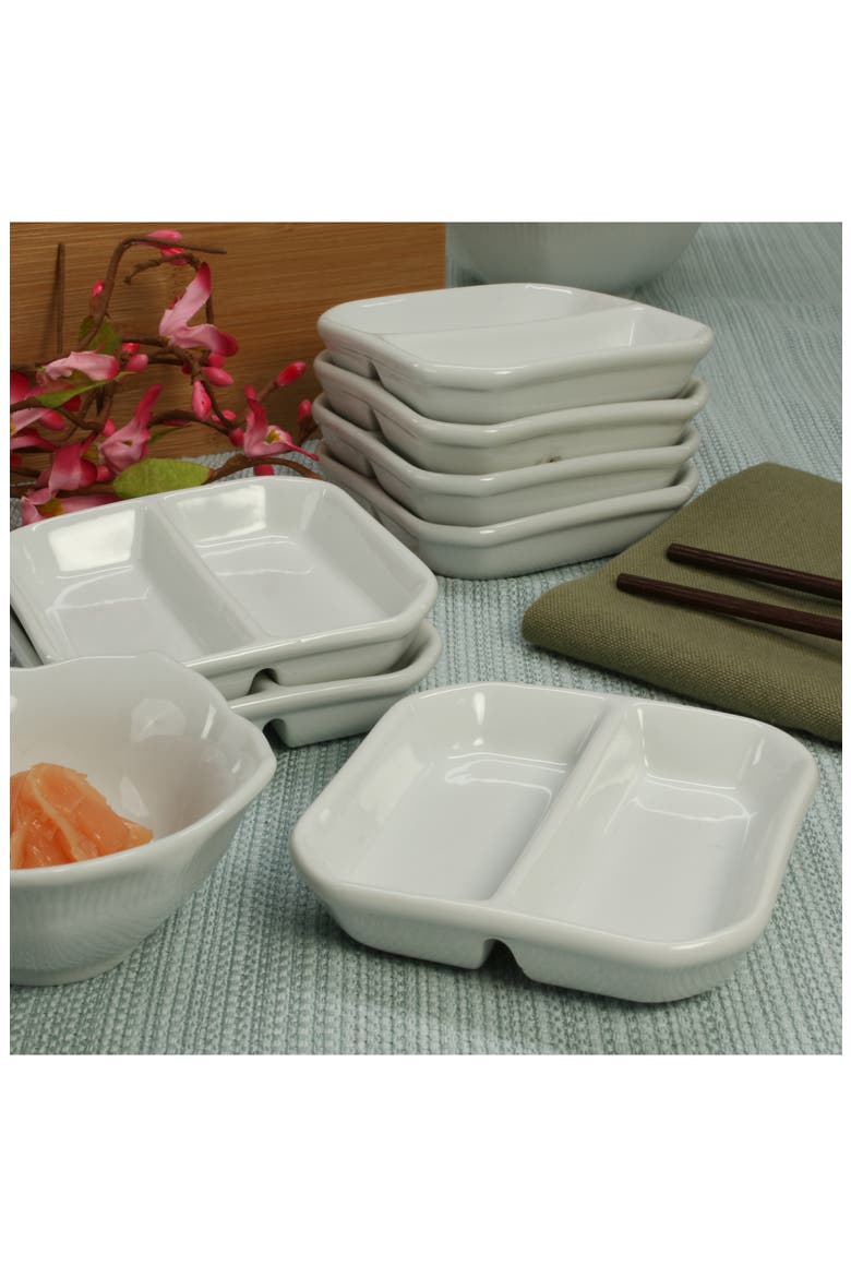 Set of 12 Asian 2-Ounce Divider Dishes, Alternate, color, WHITE