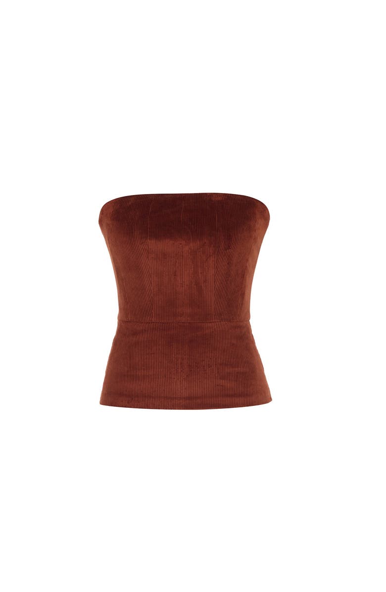 THEO The Label Clotho Corduroy Strapless Bustier, Main, color, 